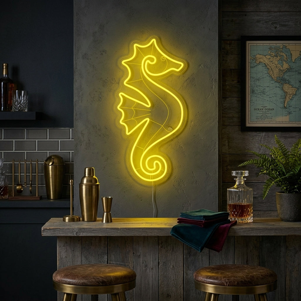 "Seepferd" Neonschrift