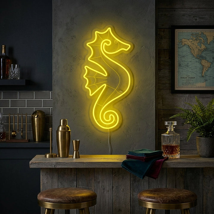 "Seepferd" Neonschrift