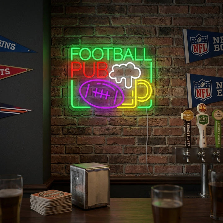 "Bier, Football pub" Neonschrift