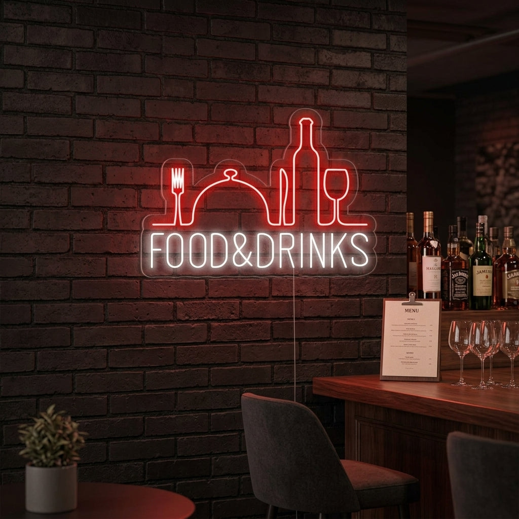 "Food and Drinks, Bar, Restaurant" Neonschrift