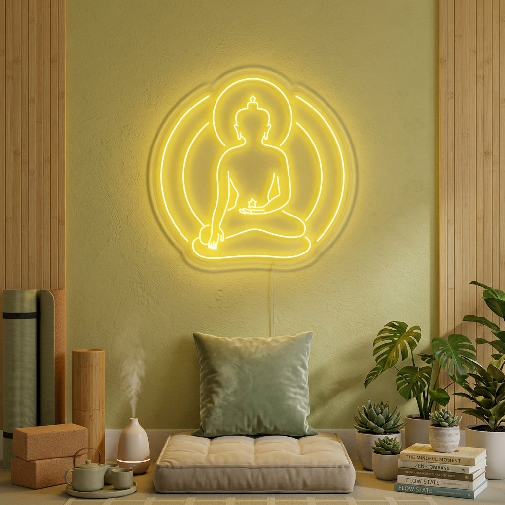 "Buddha-Yoga, Yoga-Raumdekoration" Neonschrift