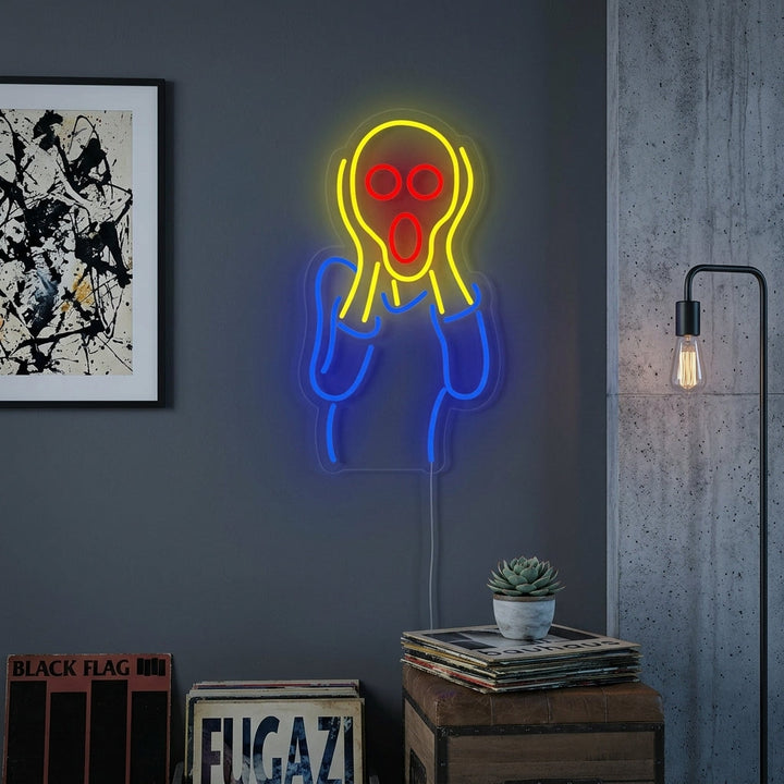 "Der Schrei Edvard Munch" Neonschrift
