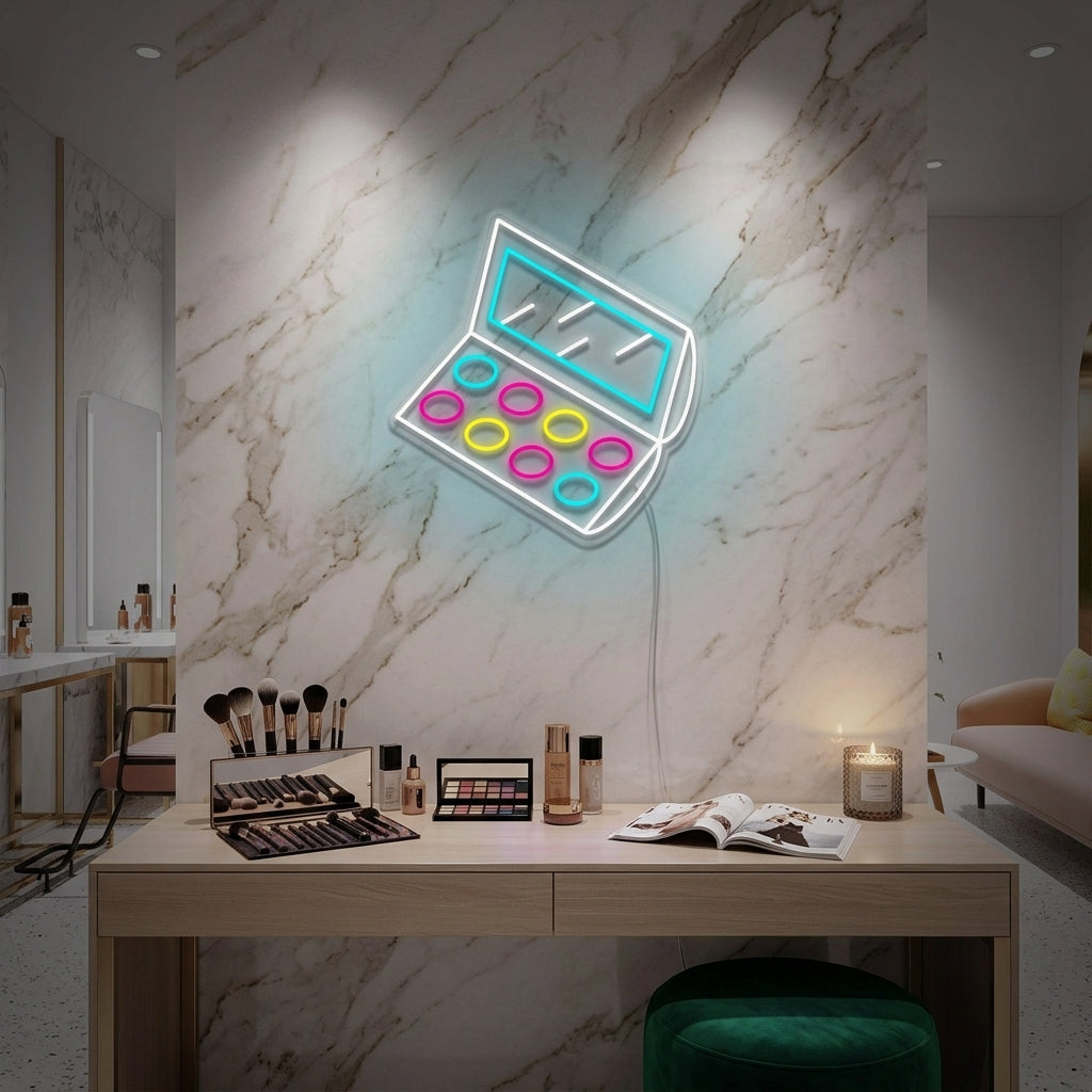 "Lidschatten Palette" Neonschrift