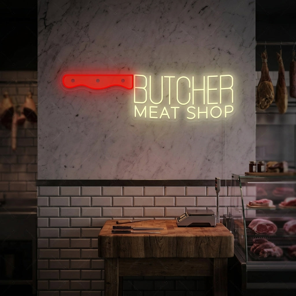 "Butcher Meat Shop" Neonschild