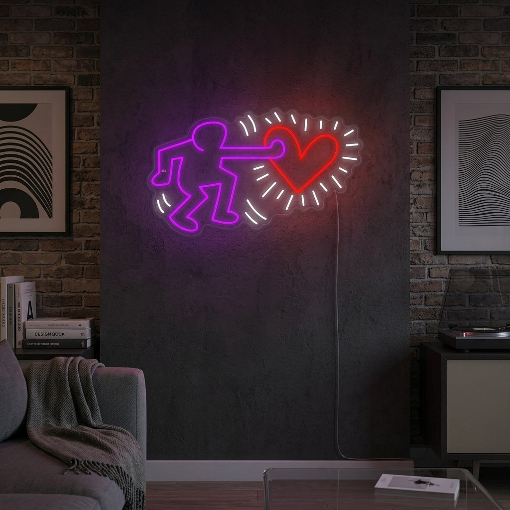 "Liebe Senden" Neonschrift