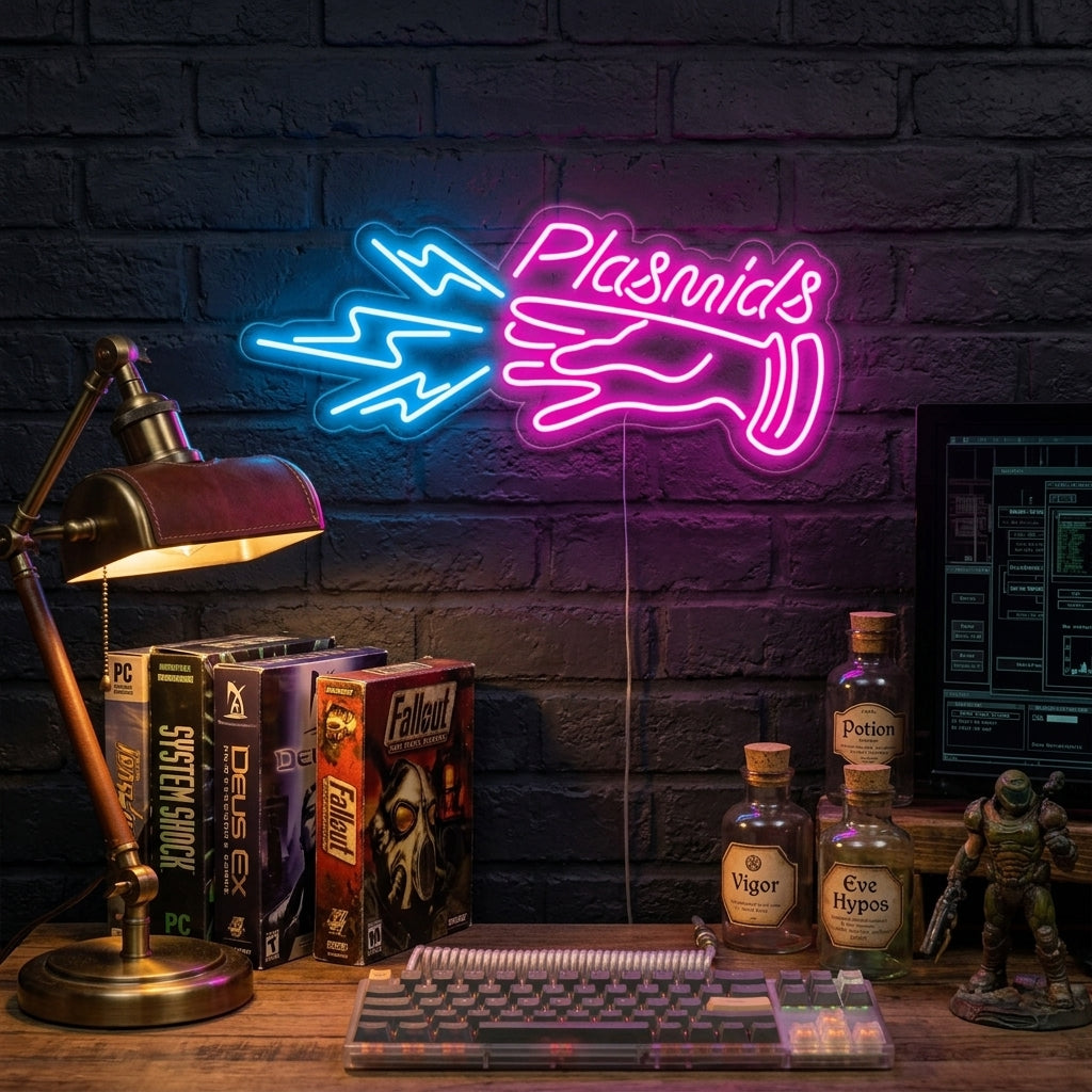 "Plasmids, Zimmerdekoration Für Gamer" Neonschrift