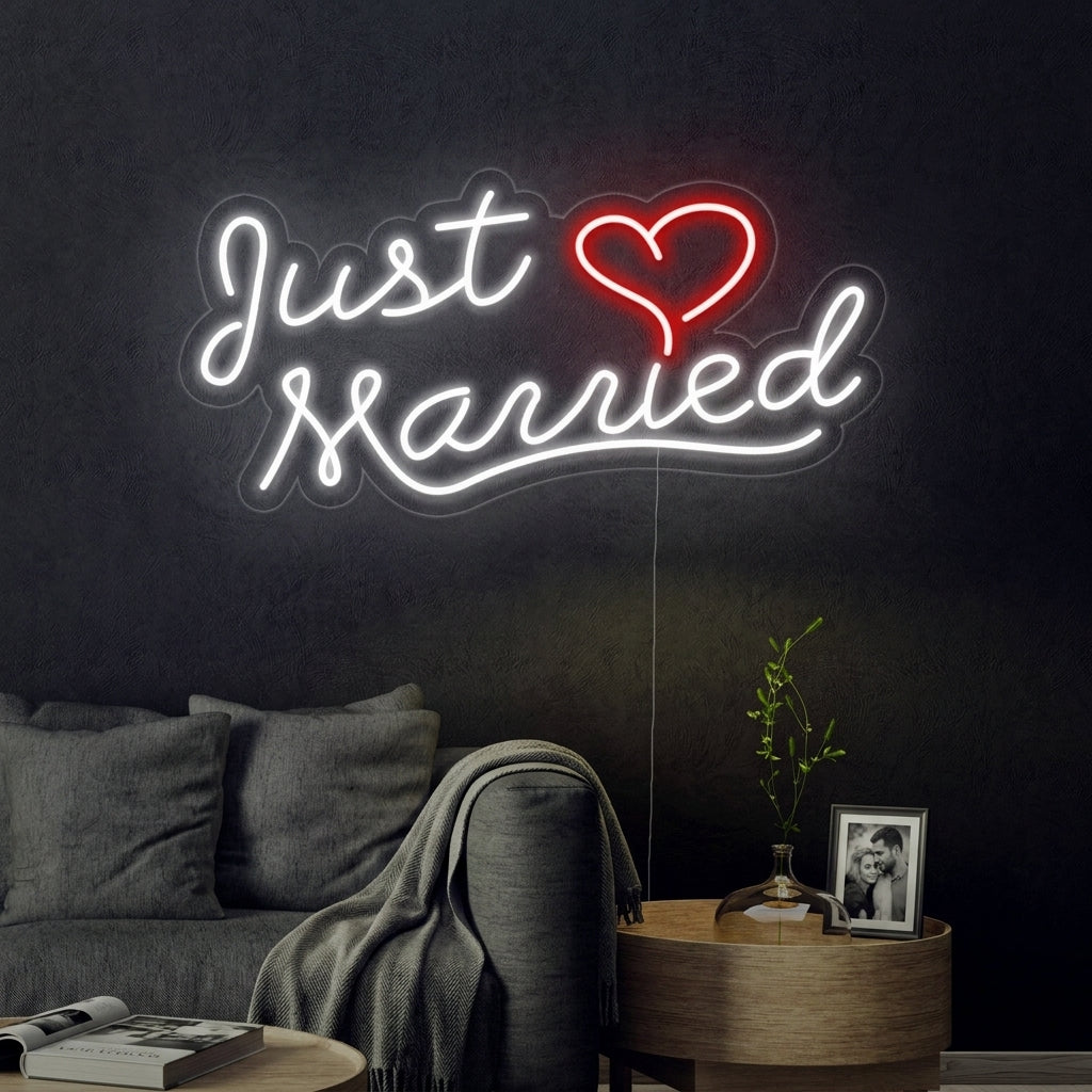 "Just Married" Neonschrift