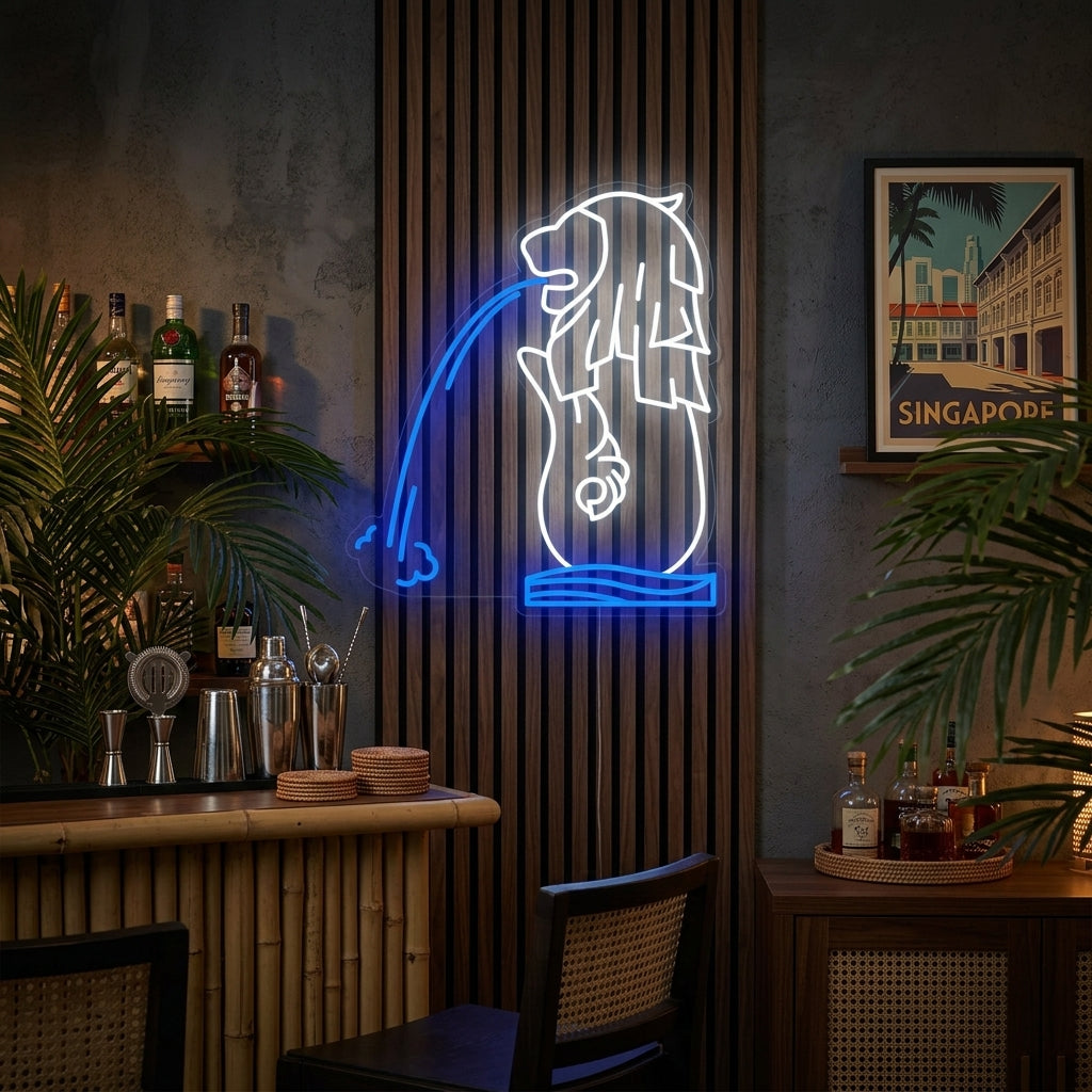 "Singapur Merlion" Neonschrift