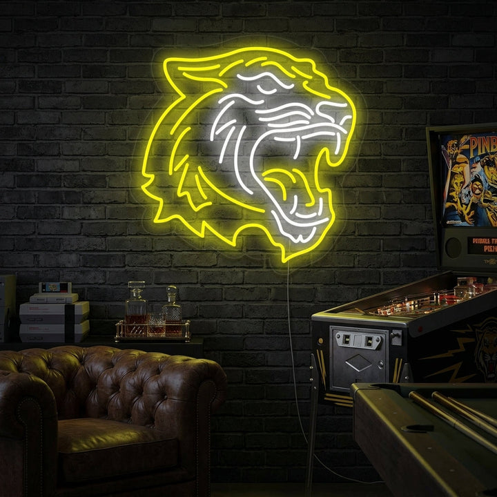 "Tigerkopf Tier" Neonschrift