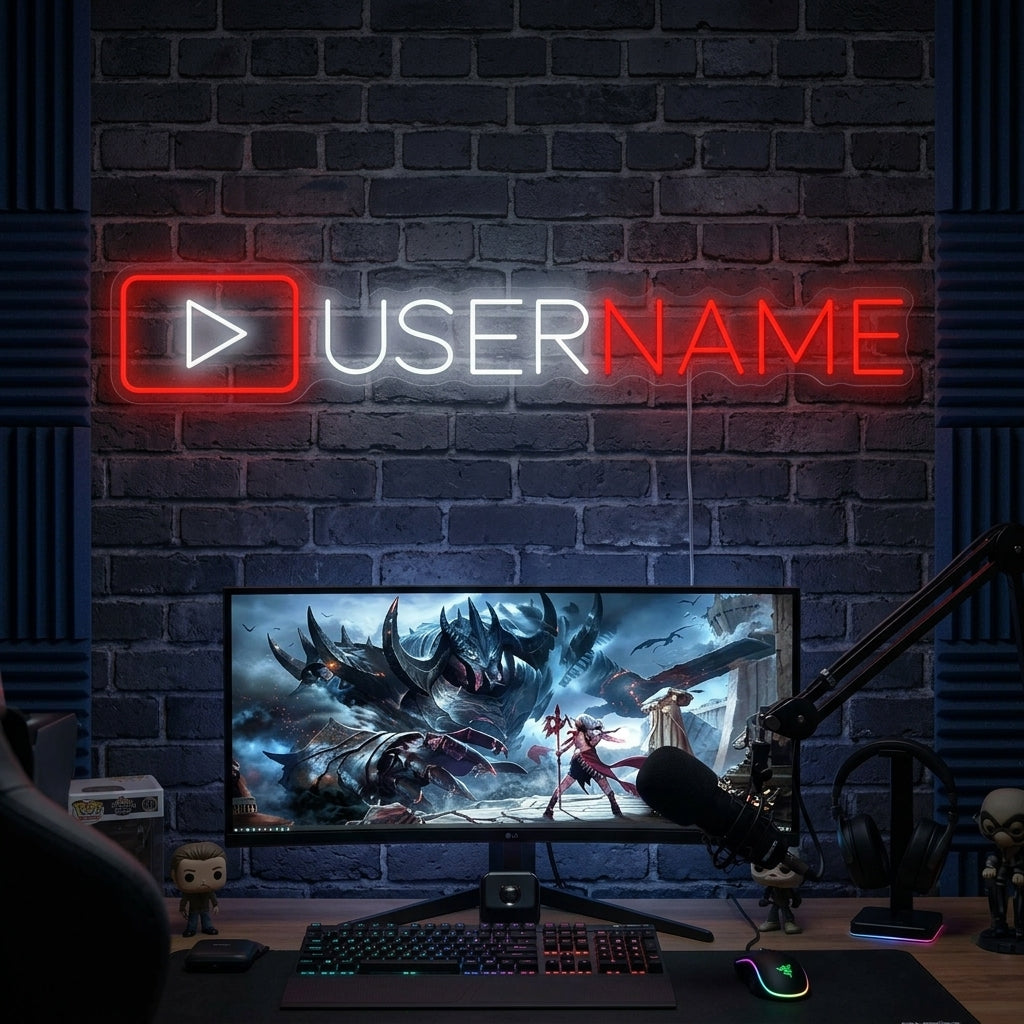 "Benutzerdefiniertes Youtuber-Logo" Neonschild