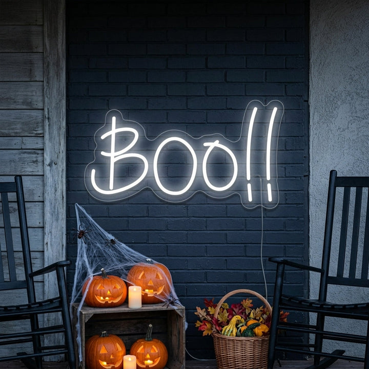 "Halloween Dekor Boo" Neonschrift