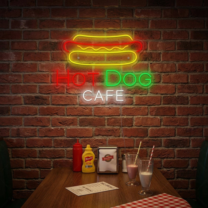 "Hotdog Cafe" Neonschild