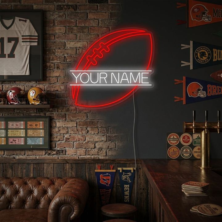 "Benutzerdefinierter Football" Neonschild