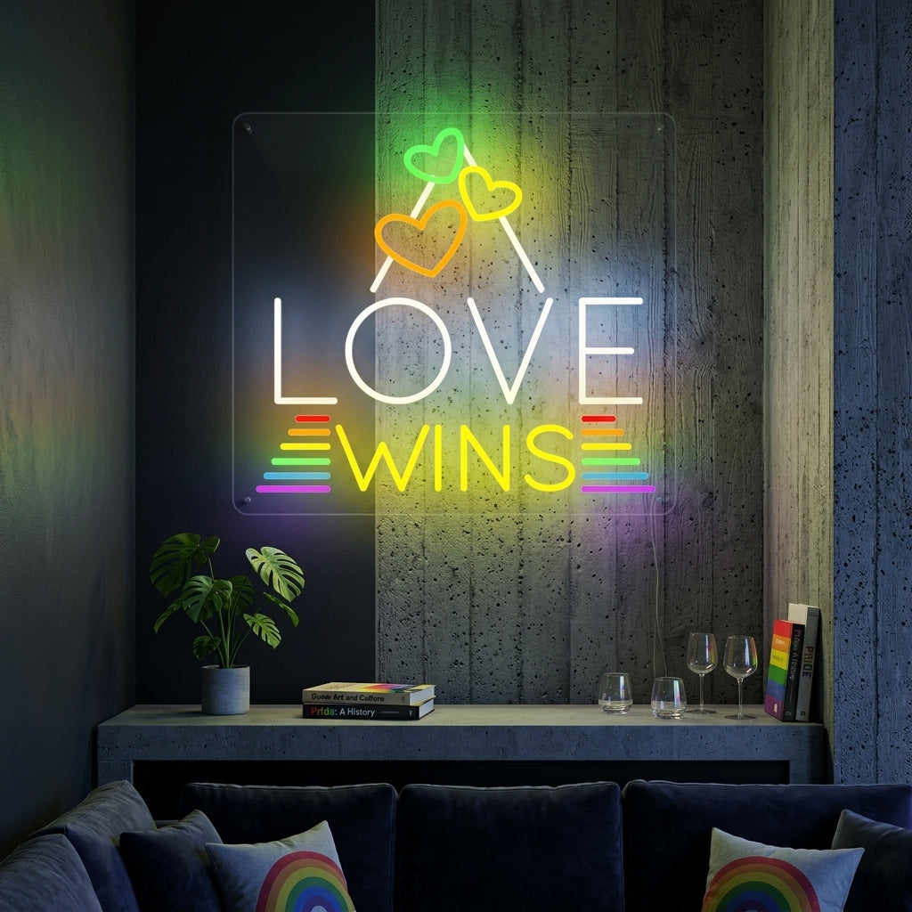 "LGBT Love Wins" Neonschrift