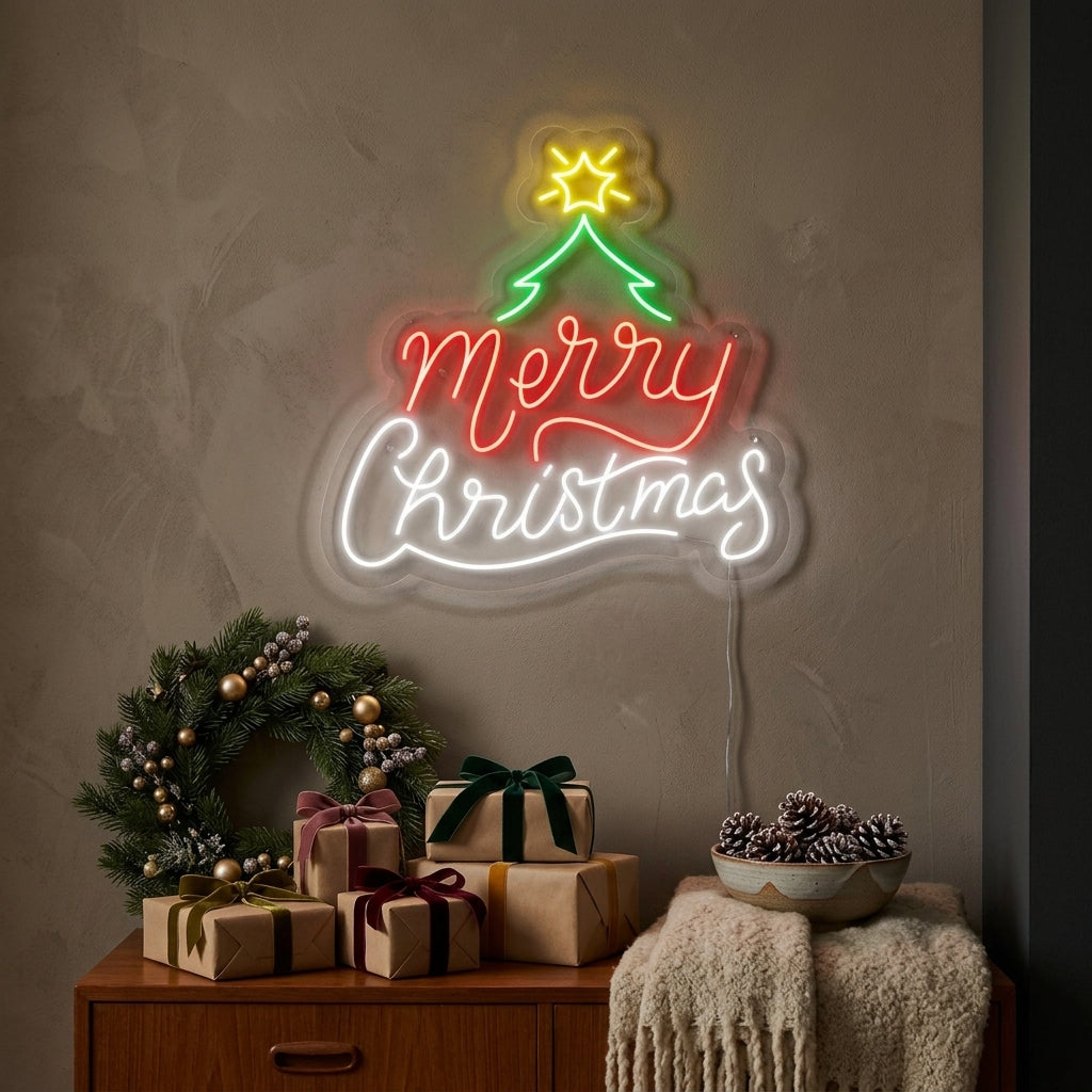 "Merry Christmas" Neonschrift