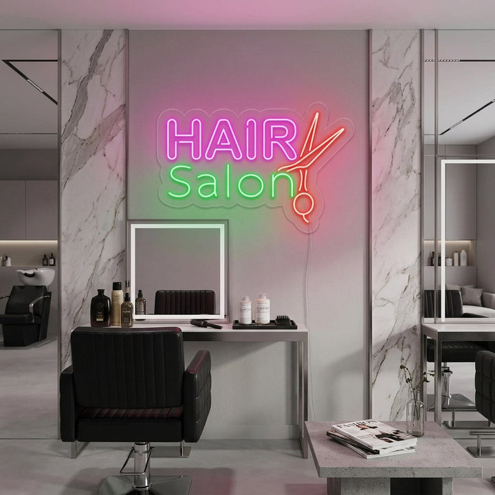 "Hair Salon" Neonschrift