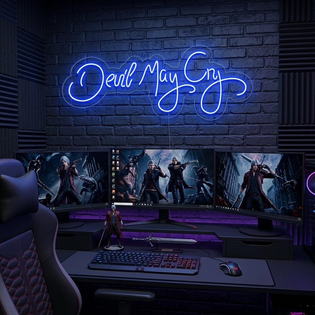 "Devil May Cry, Gamer-Dekor" Neonschrift