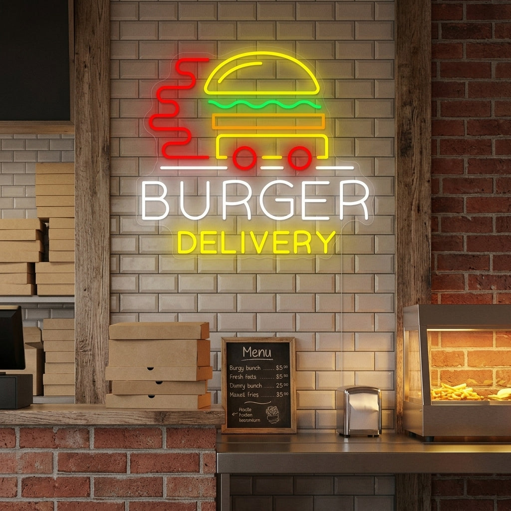 "Burger Delivery" Neonschild