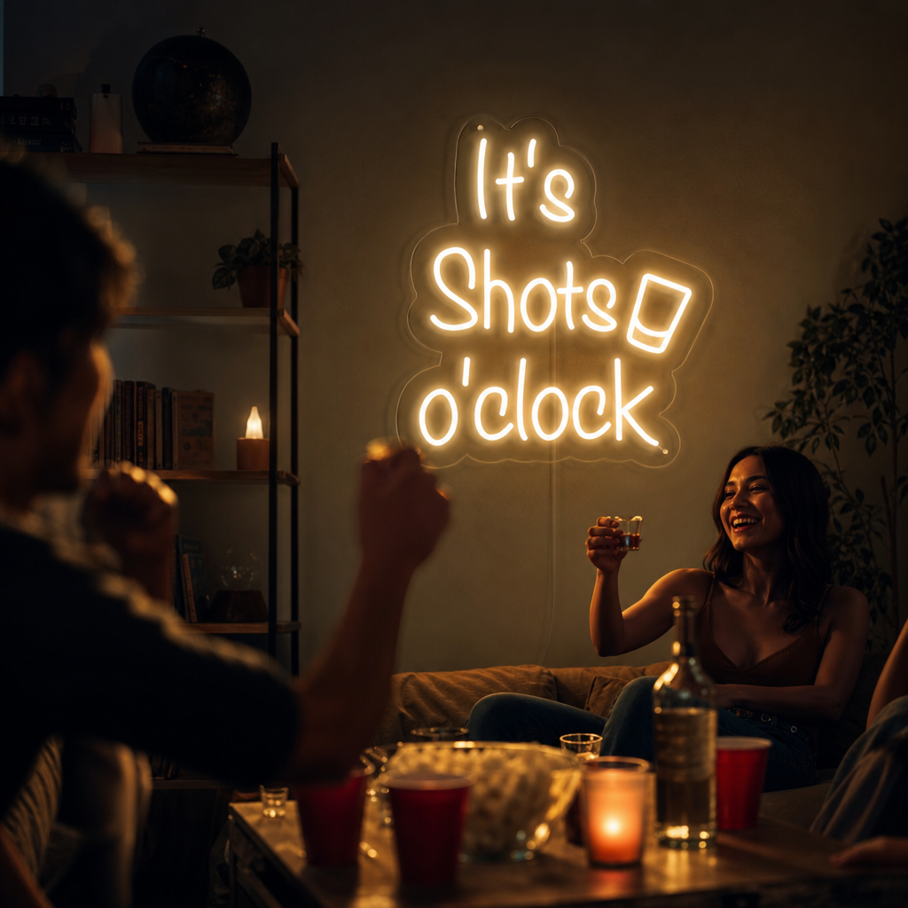 "its Shots oClock" Neonschrift