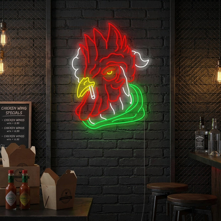 "Huhn rauchend" Neonschild