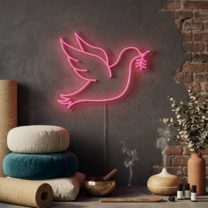 "Taube Des Friedens" Neonschrift