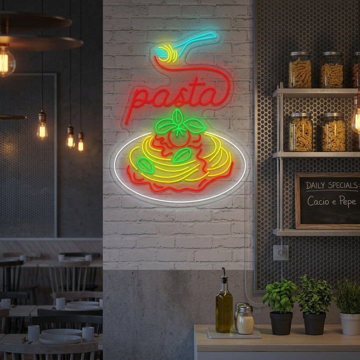 "Italienische Nudelgerichte" Neonschild