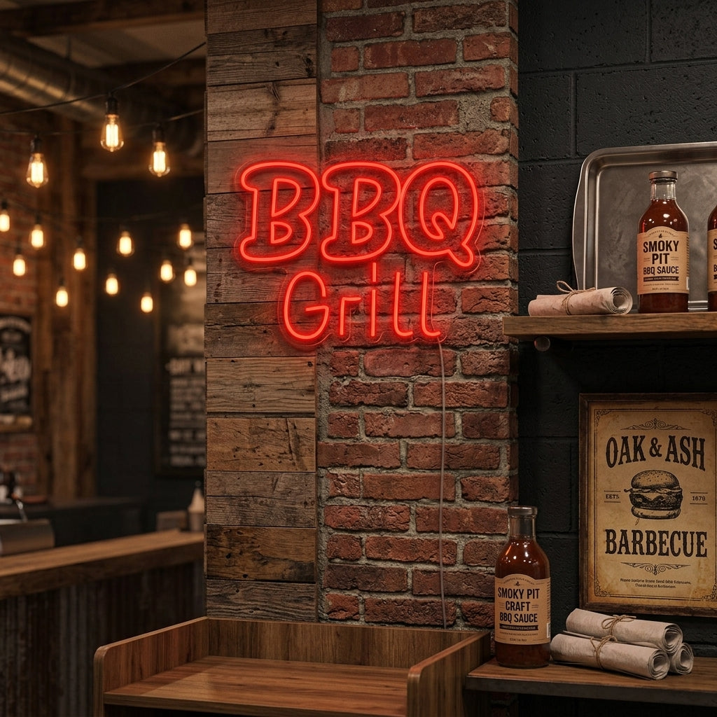 "BBQ Grill" Neonschrift