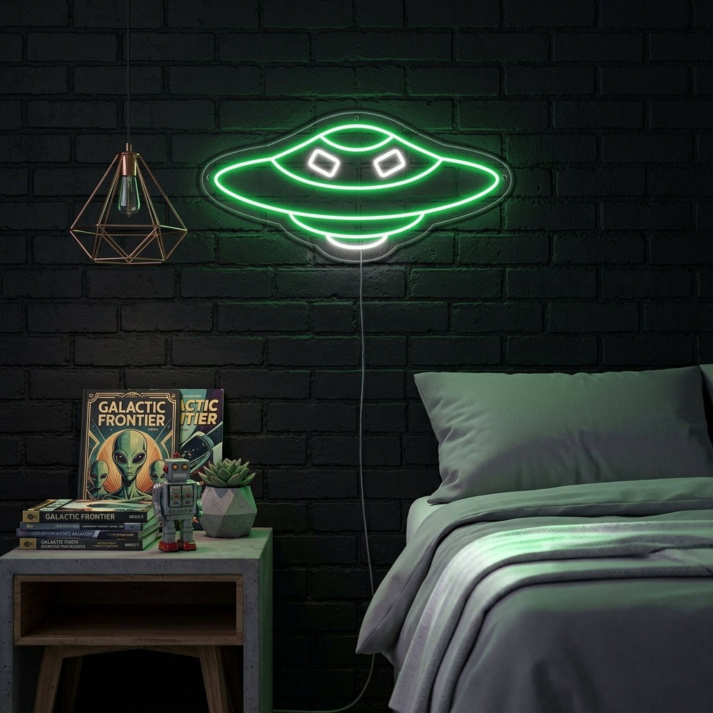 "Raumschiff UFO" Neonschrift
