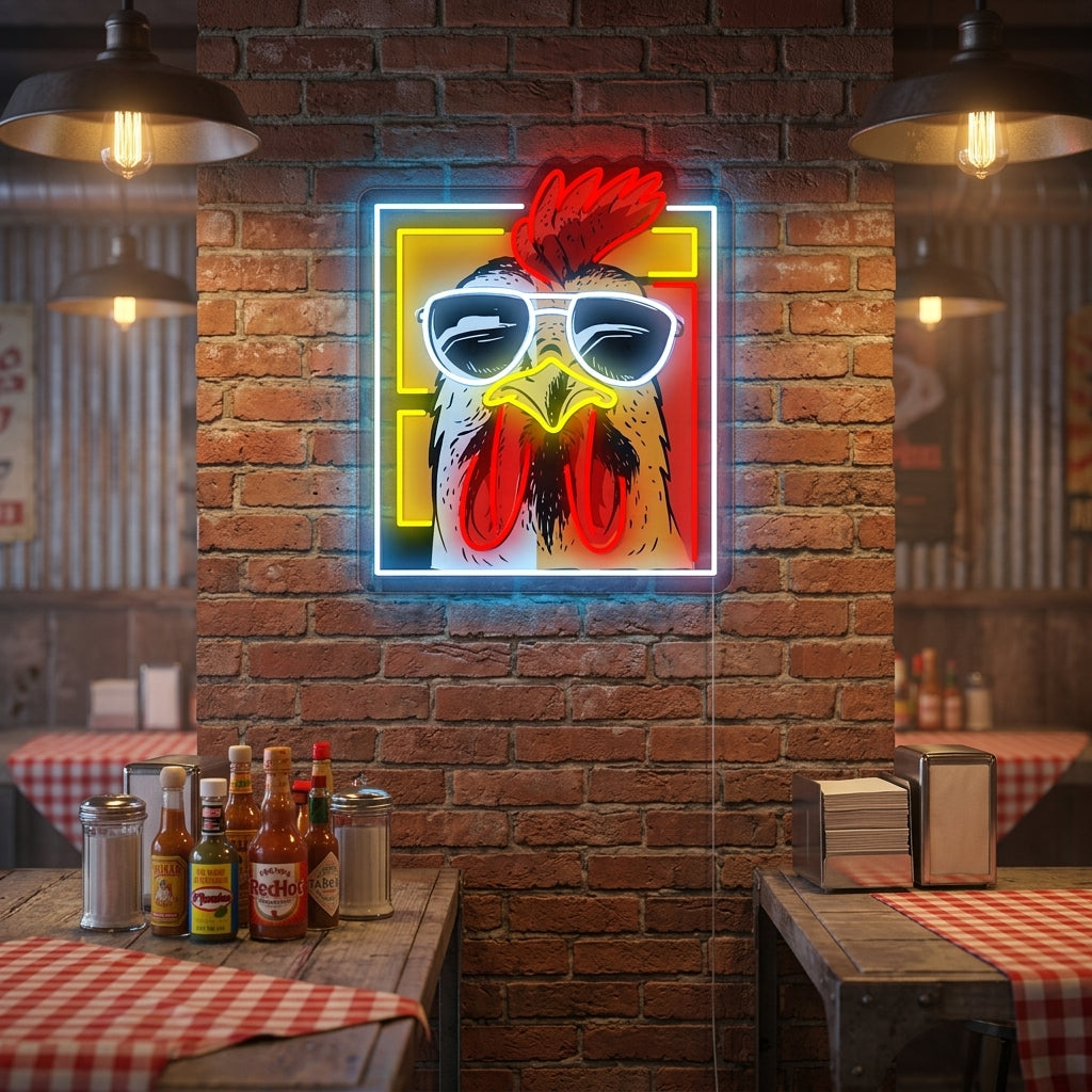 "Huhn Huhn Hahn" Neonschild