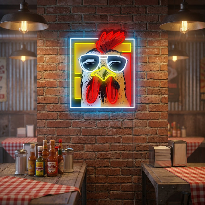 "Huhn Huhn Hahn" Neonschild