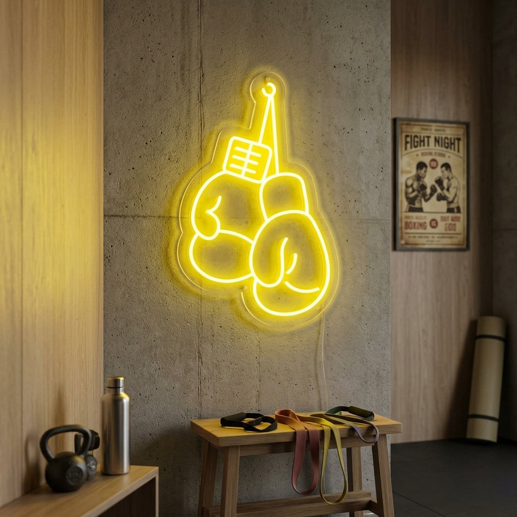 "Boxhandschuhe" Neonschrift