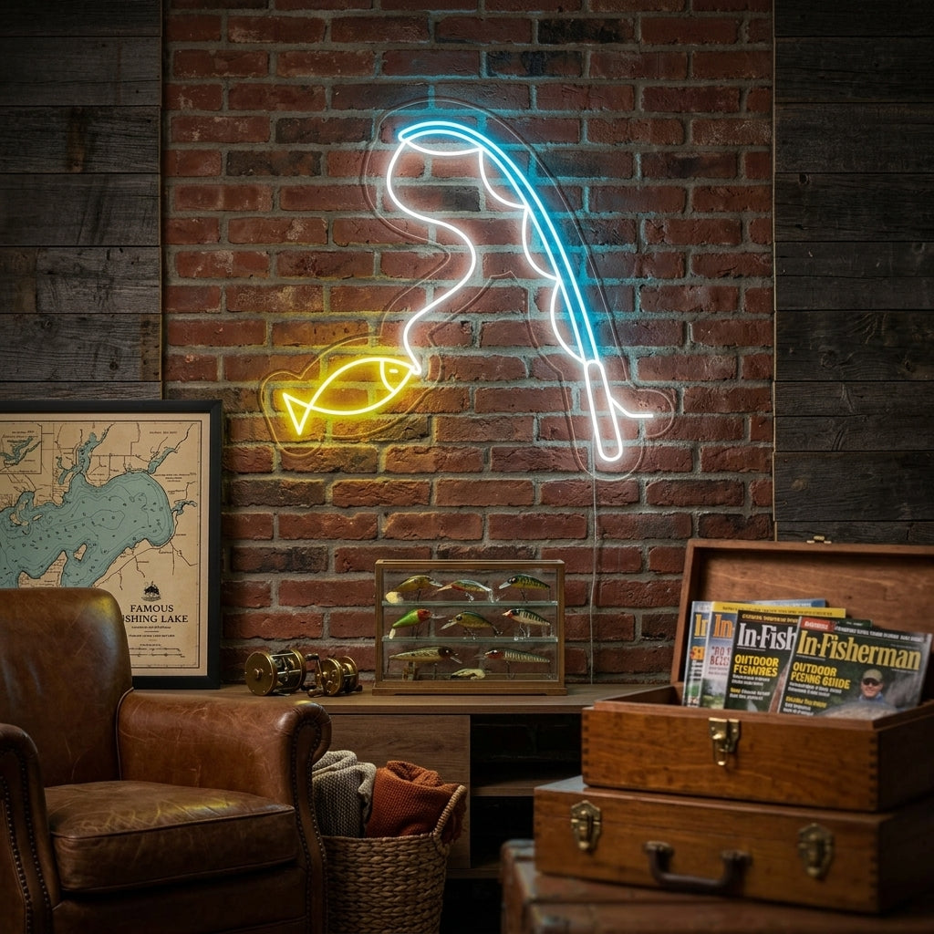 "Angeln" Neonschrift