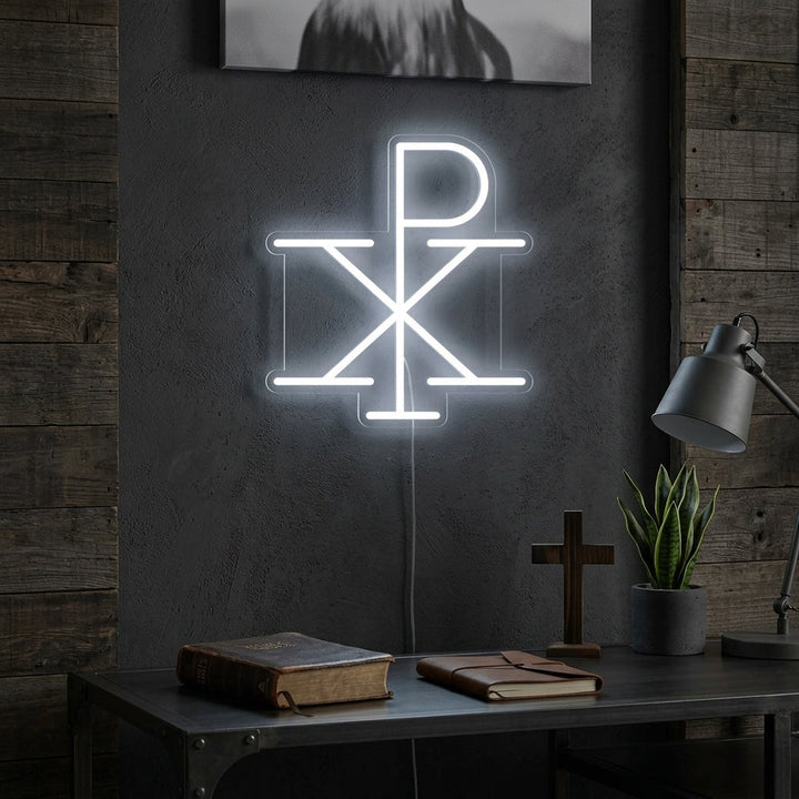 "Jesus Monogramm Von Christus Chi Rho" Neonschrift