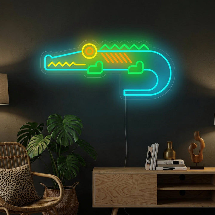 Niedliches Krokodil Motiv Neonschild