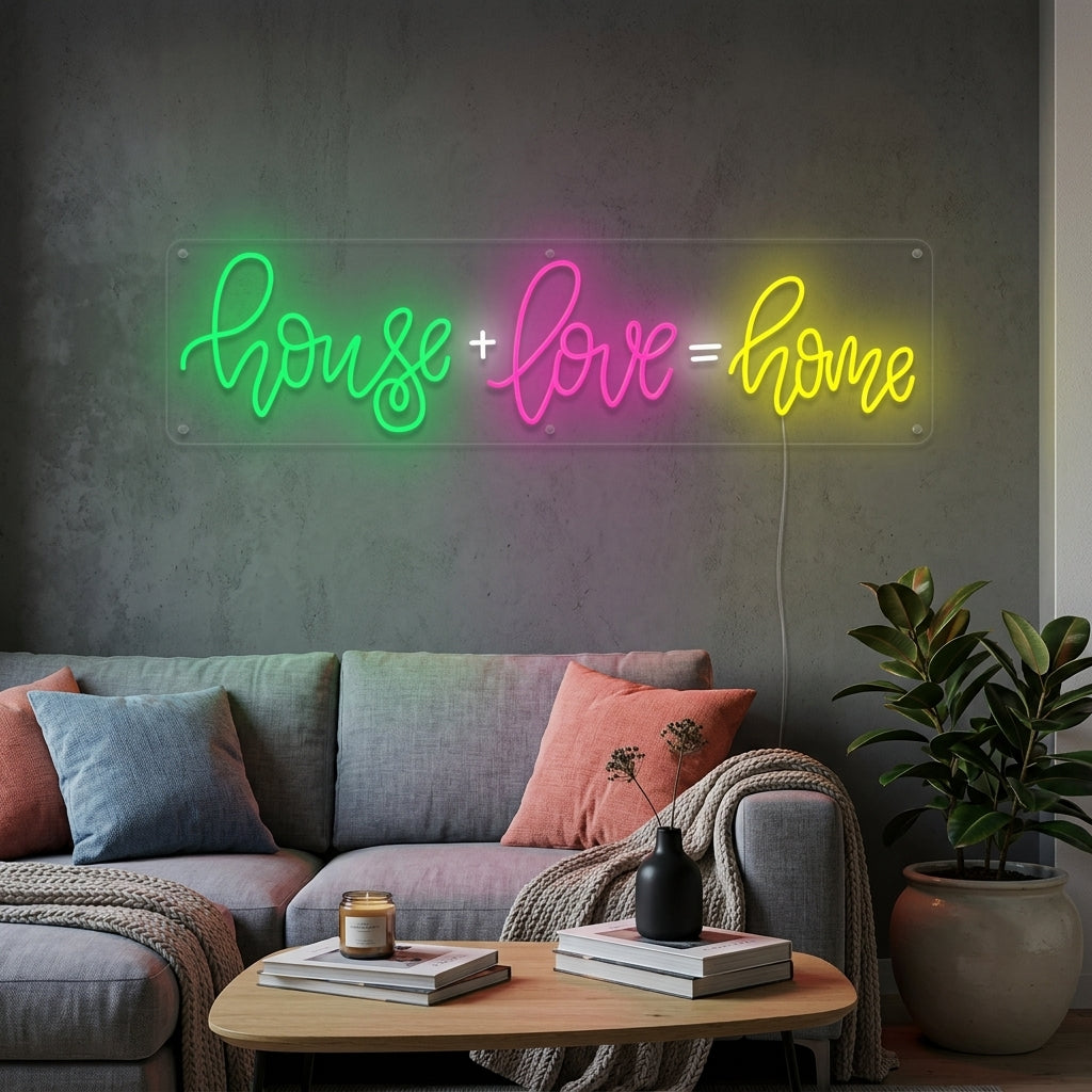 "House Love Home" Neonschrift