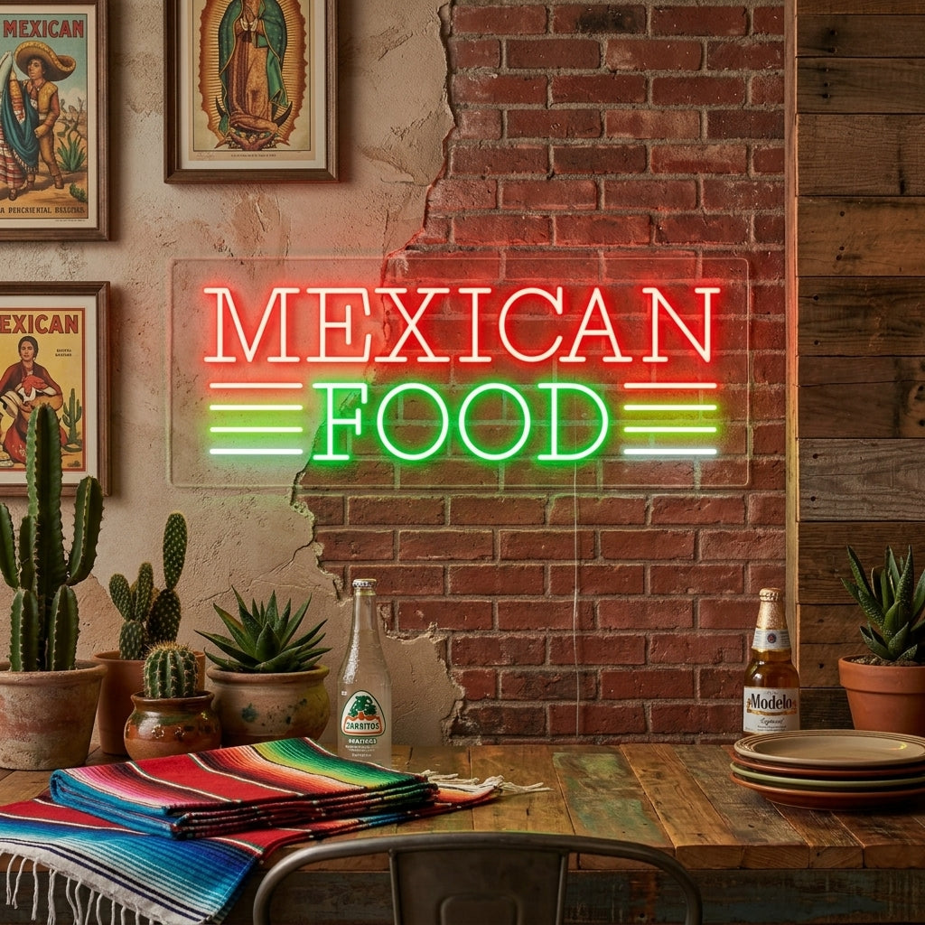 "MEXICAN FOOD" Neonschrift