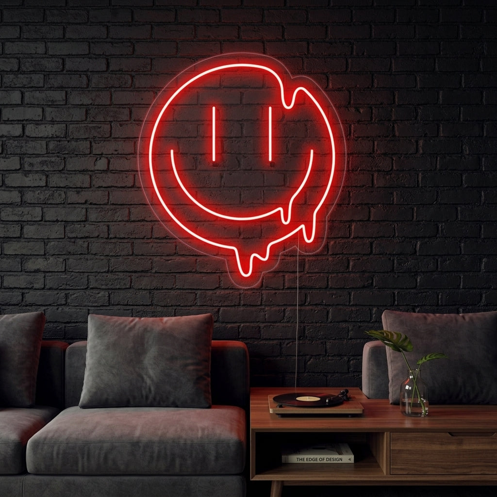 "Schmelzendes Lächeln" Neonschrift