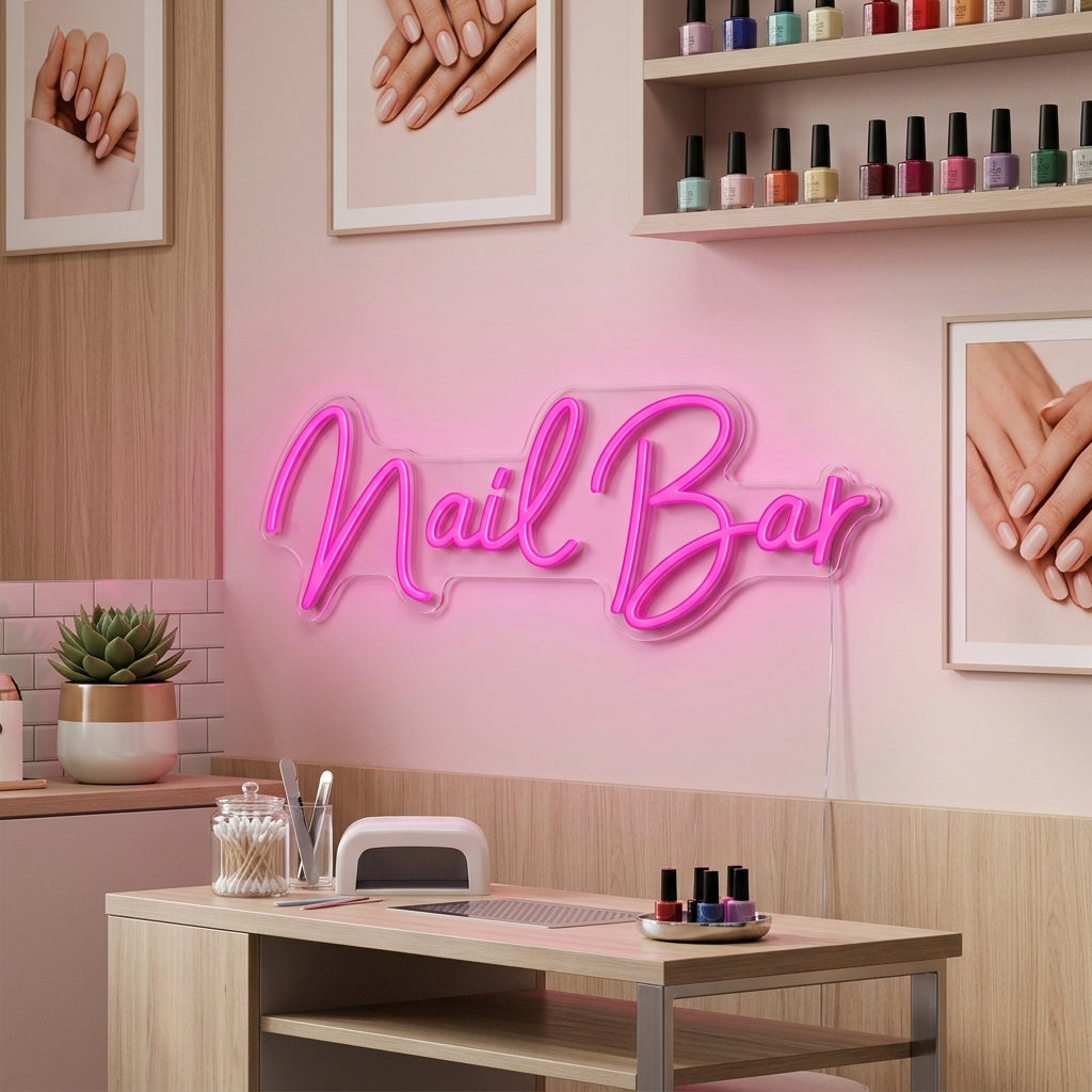 "Nail Bar" Neonschrift