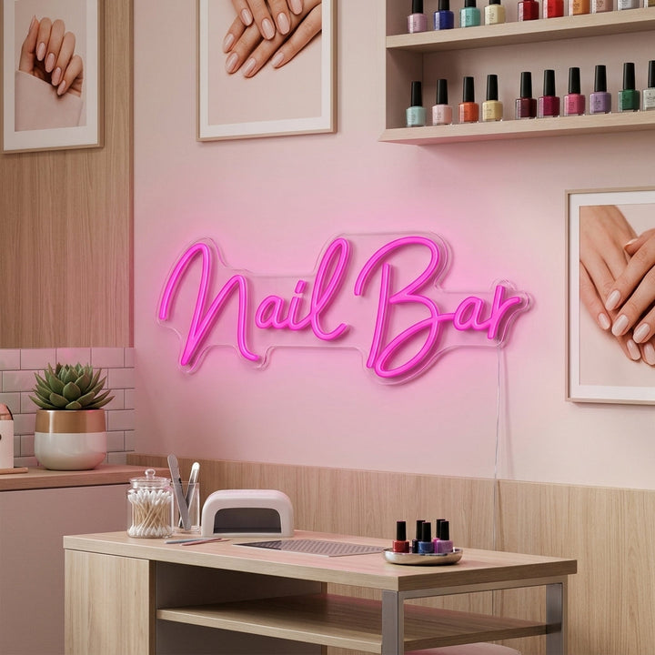 "Nail Bar" Neonschrift