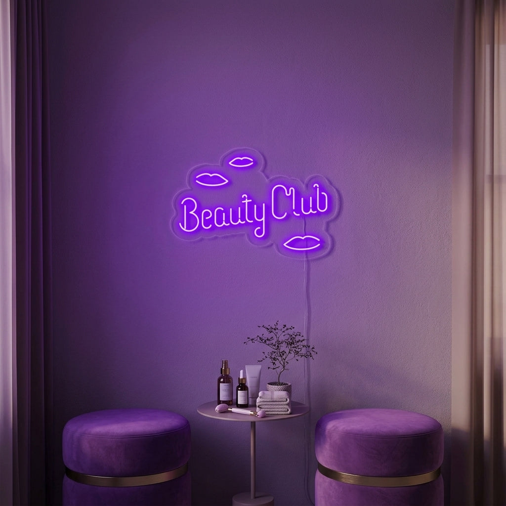 "Beauty Club" Neonschrift