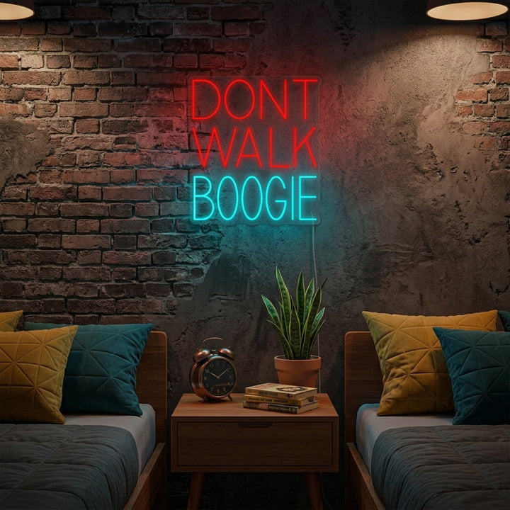 "Dont Walk Boogie Vinylmusik" Neonschrift