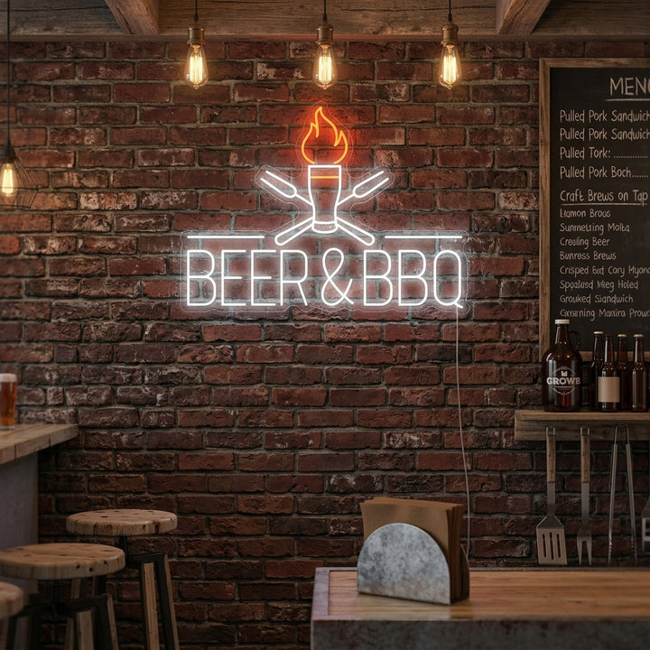 "Beer And BBQ" Neonschild