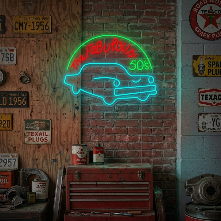 "Fabulous 50s" Neonschrift