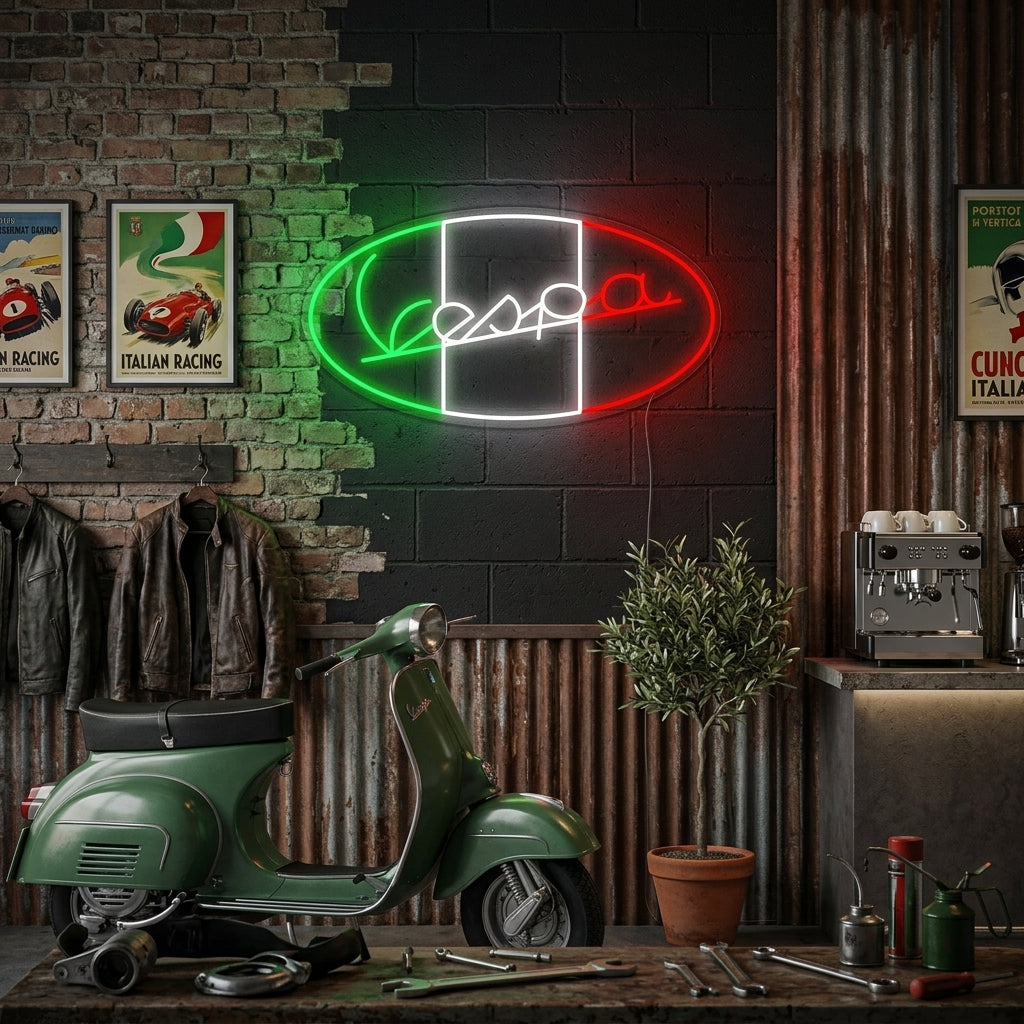 Vespa Neonschrift, Vespa Leuchtreklame, Vespa Neon Sign