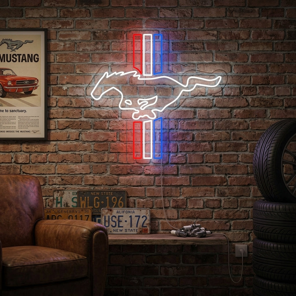 "Auto Logo Pferd" Neonschrift