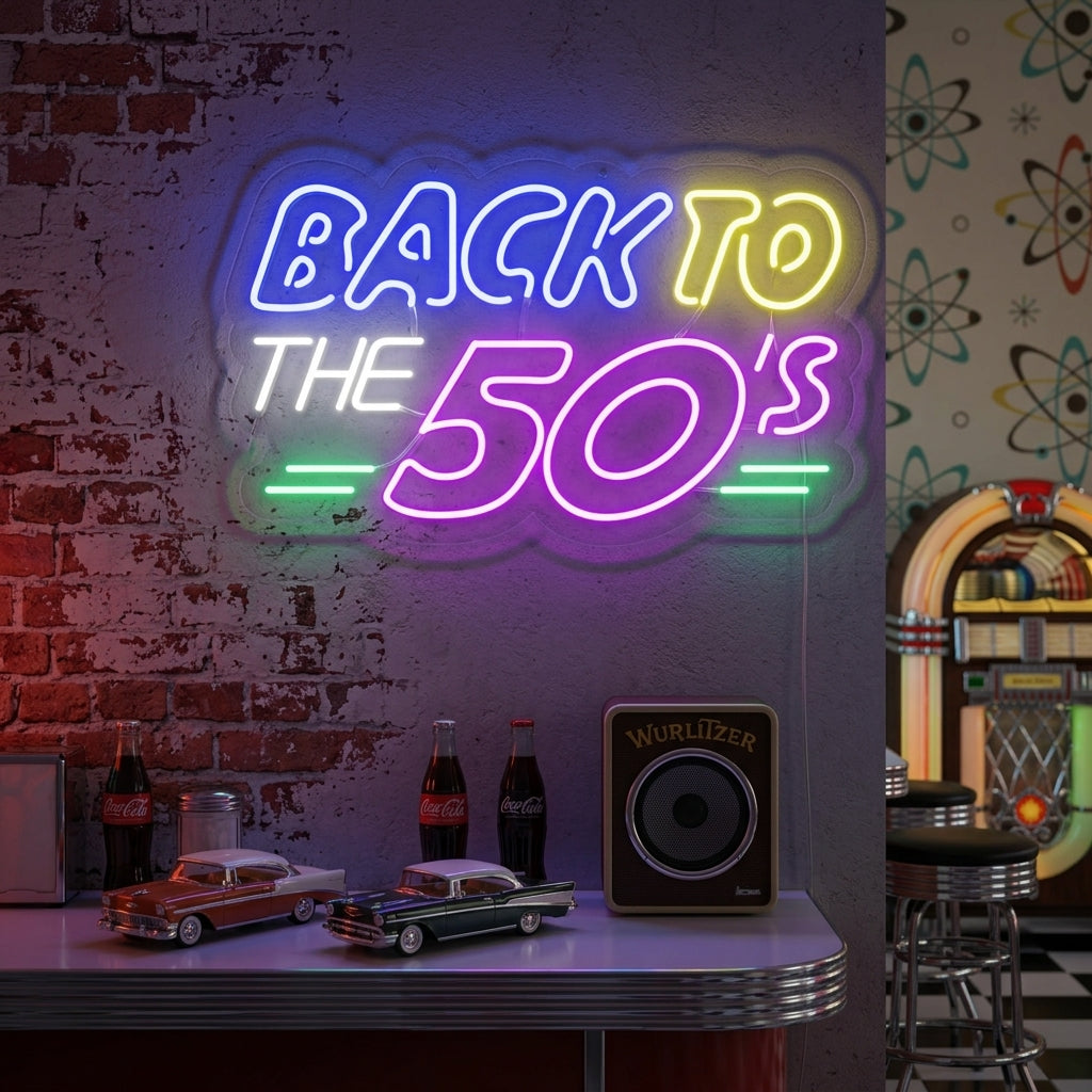 "Back To The 50s" Neonschrift