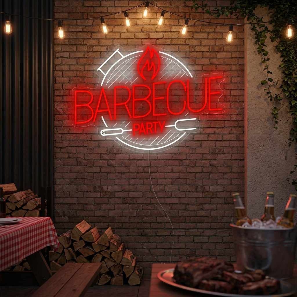 "Barbecue Party" Neonschild, BBQ Neonschild, BBQ Leuchtreklame