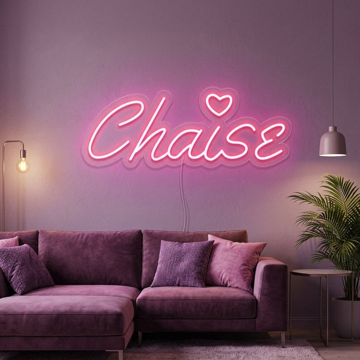 "Chaise" Neonschrift
