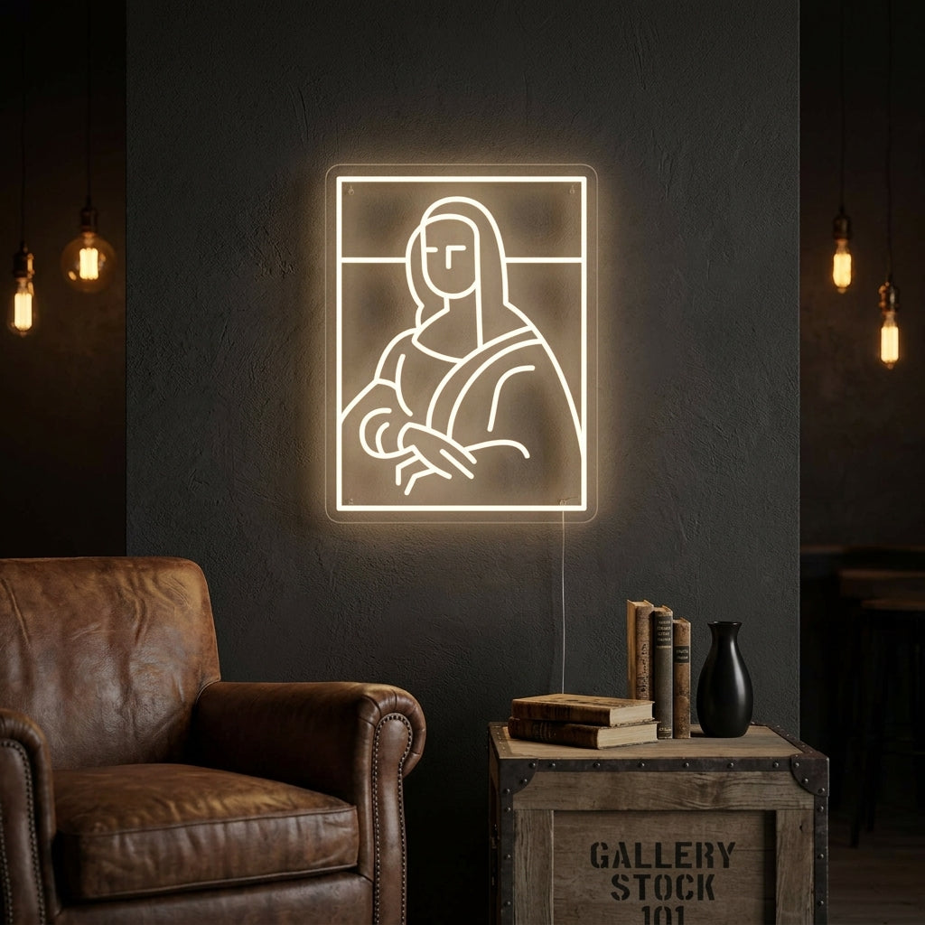 "Da Vinci Mona Lisa" Neonschrift
