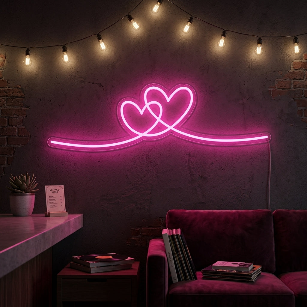 "Doppelherz" Neonschrift